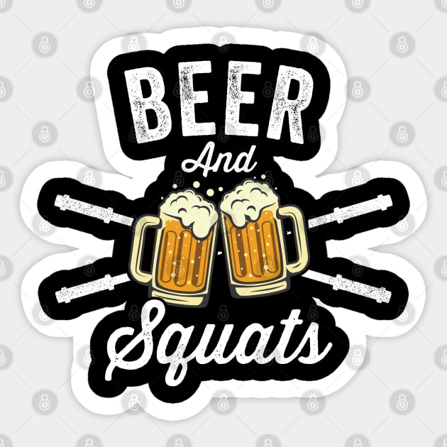 Beer & Squats  - Funny Gym Design Sticker by Cult WolfSpirit 